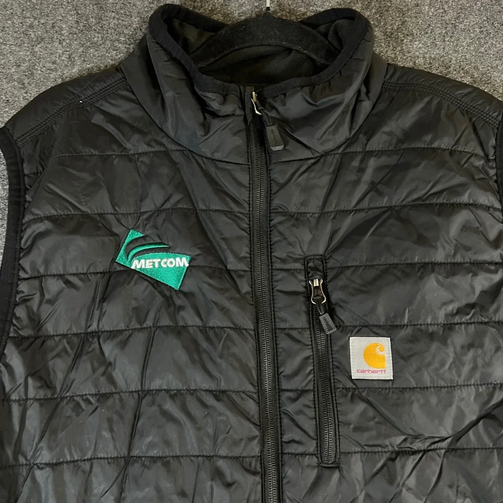 Carhartt Rain Defender Vest Mens XL Black Relaxed Fit Quilted Puffer OV2286-M